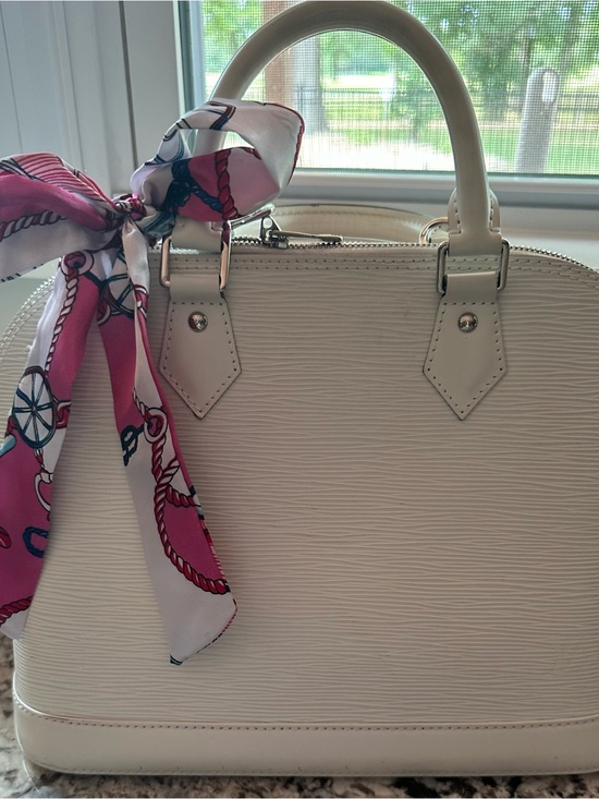 Louis Vuitton Handbags - Louis Vuitton White Alma MM Top-Handle Bag with Silver Hardware